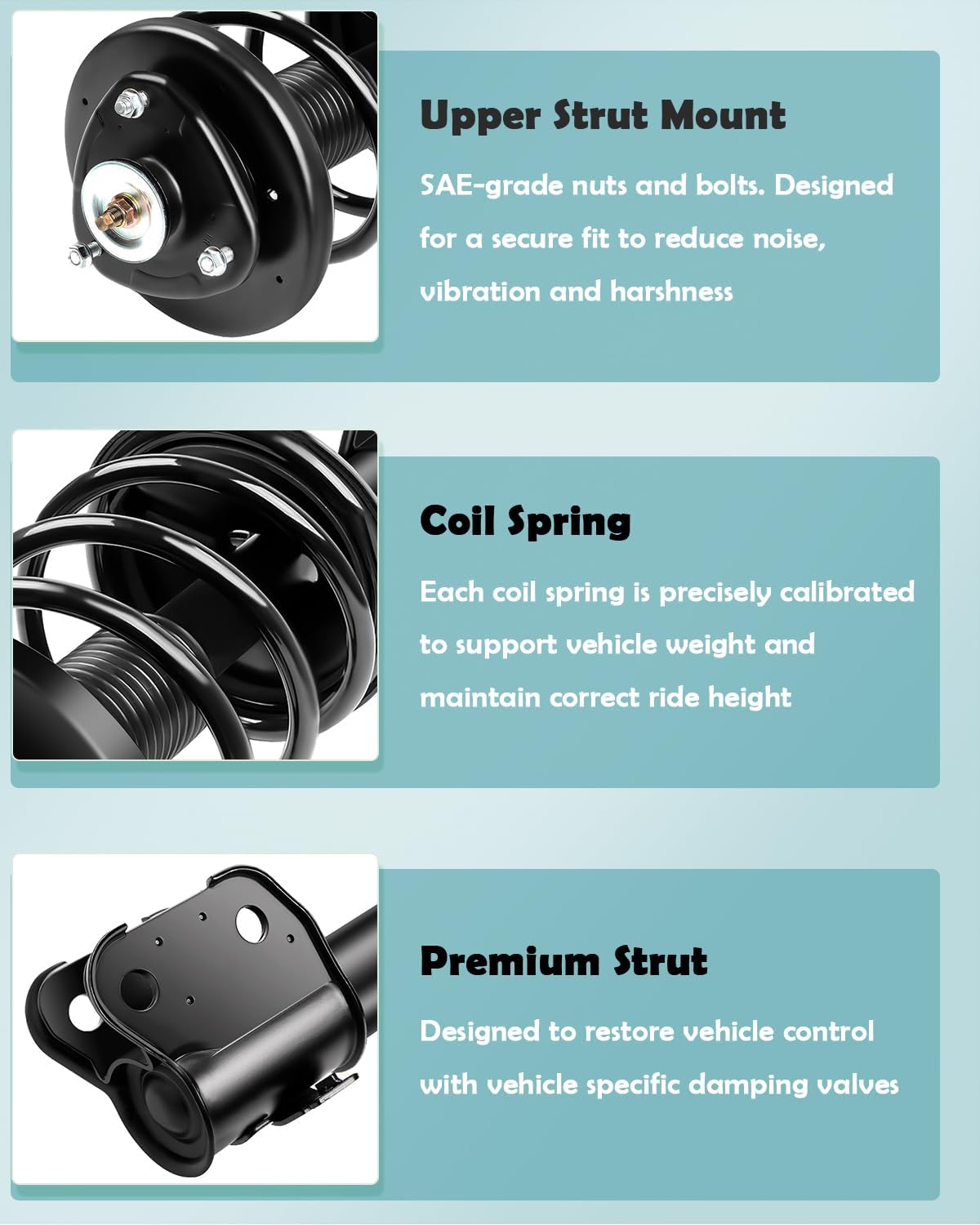 SCITOO Front and Rear Complete Struts Assembly Shock Absorber for Honda Odyssey 1999-2004 Automotive Replacement Struts 171598 171597 37246 - Set of 4