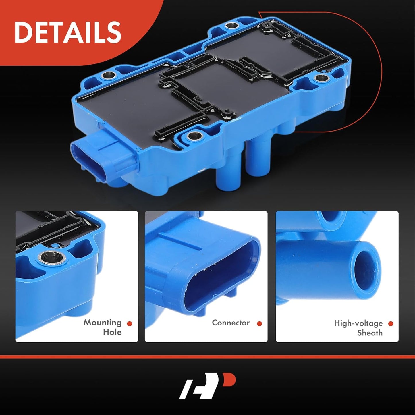 A-Premium (Blue) Engine Ignition Coil Pack Compatible with Chevrolet Silverado 1500, Equinox, Malibu, Impala, Express 1500, Monte Carlo & GMC Sierra 1500 & Buick Lucerne & Saturn Aura & Pontiac G6