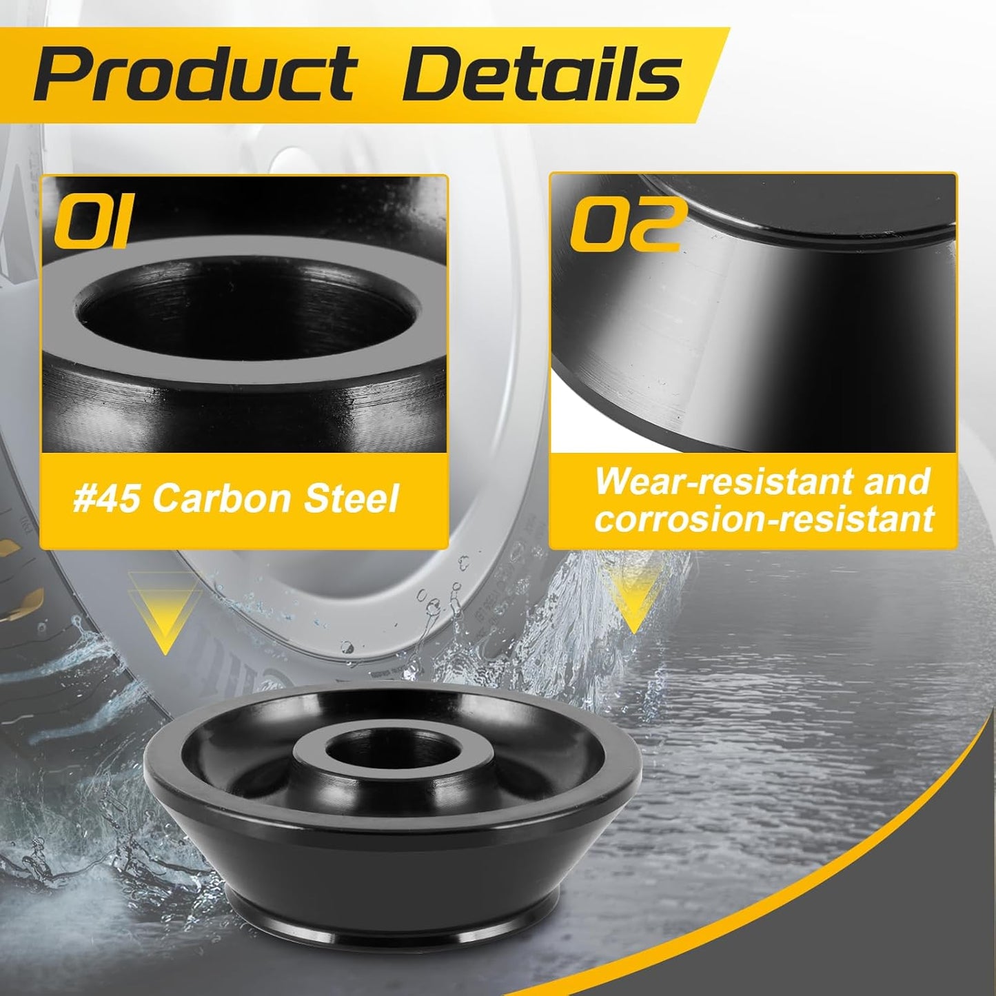 Wheel Balancer Cone 36mm Universal Wheel Balancer Adapter Cone Set 4pcs Tire Balancing Machine Cones Set Cone Size 1.77-5.39 Inches
