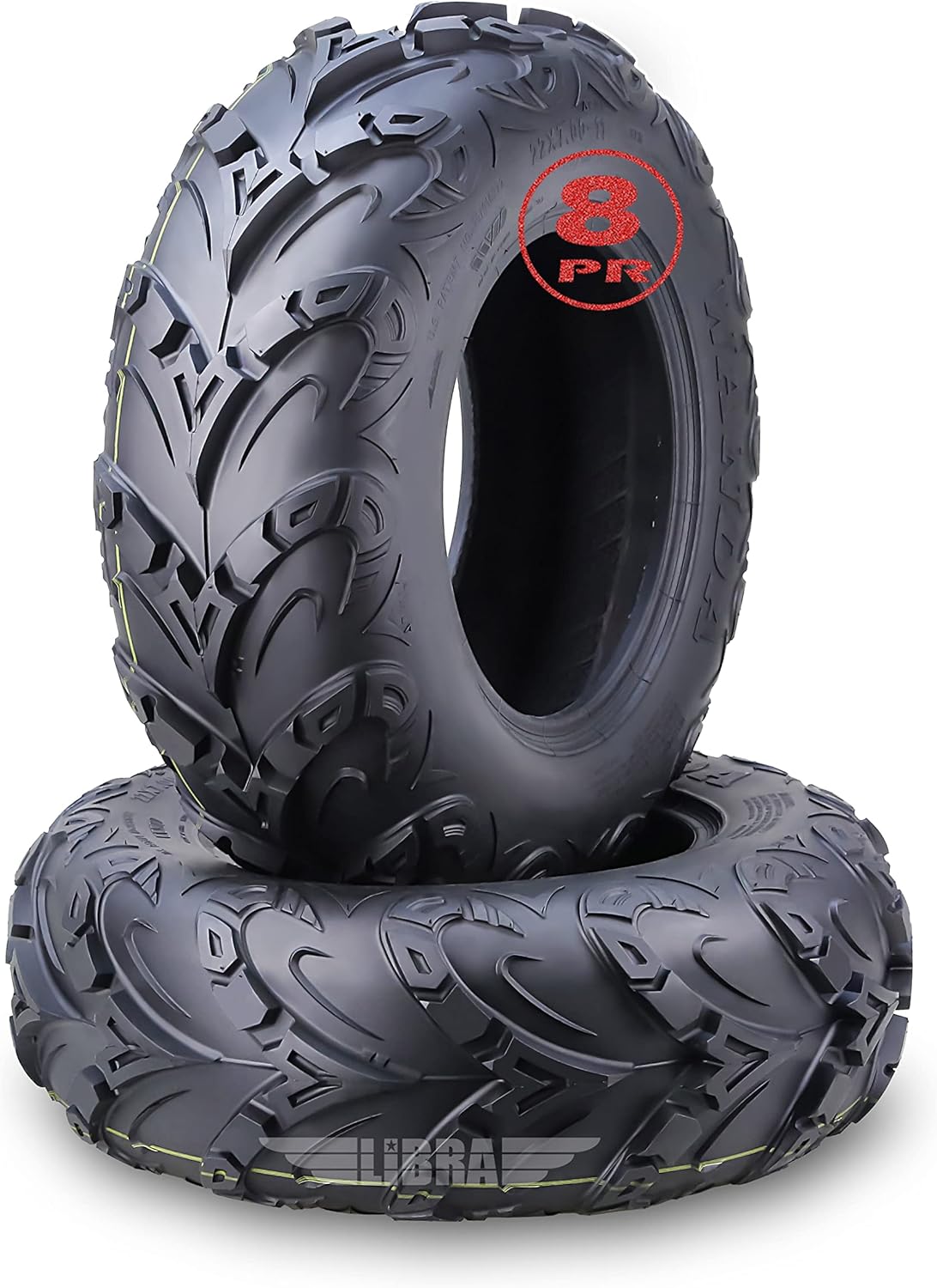 WANDA Performance 8 Ply ATV Tires 22x10-9 Mud Sling fit Honda Recon Suzuki Ozark 250, Set 2