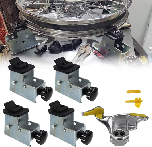 RULLINE 4PCS Tire Changer Adapter with Duck Head Compatible with ATV Motorcycle Tire Metal Tire Adapter Rim Clamp and Mount/Demount Duck Head