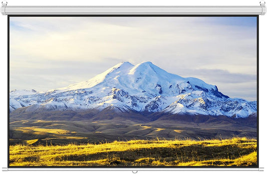 4:3/16:9 HD Retractable Automatically Lock Portable Projection Screen, with Slow Retract Mechanism for Home Theater Conferences Games Presentations (100) (100inch 4:3)