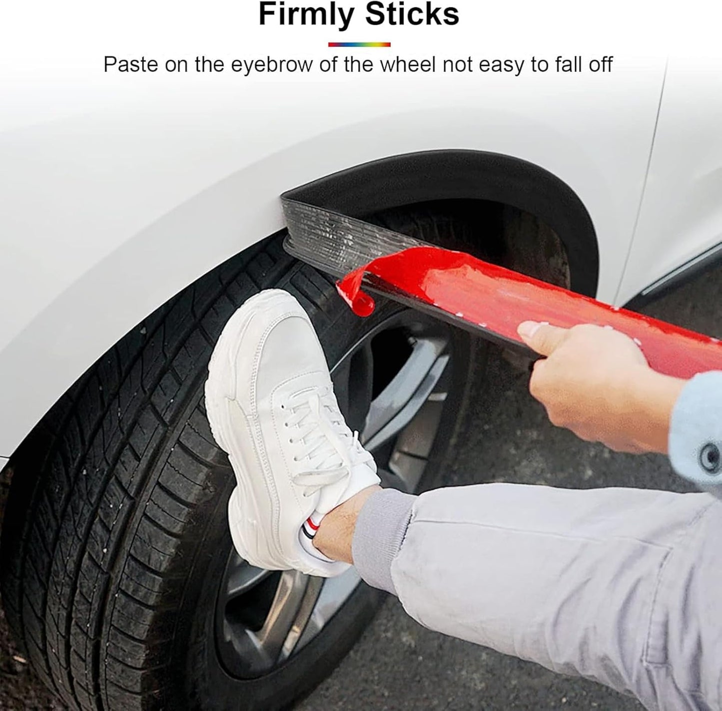 20Ft Car Wheel Arch Trim, Fender Flares Arches Wing Expander Car Wheel Eyebrow Anti-Collision Strip for Pickup SUV Car Fender Flare Edge Trim (5.5CM)