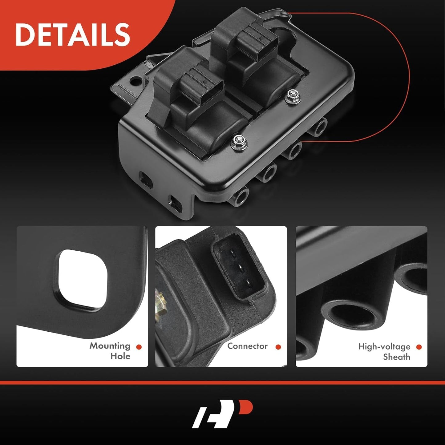 A-Premium Engine Ignition Coil Pack Compatible with Mazda Protege 1999-2000 Sedan, L4 1.8L