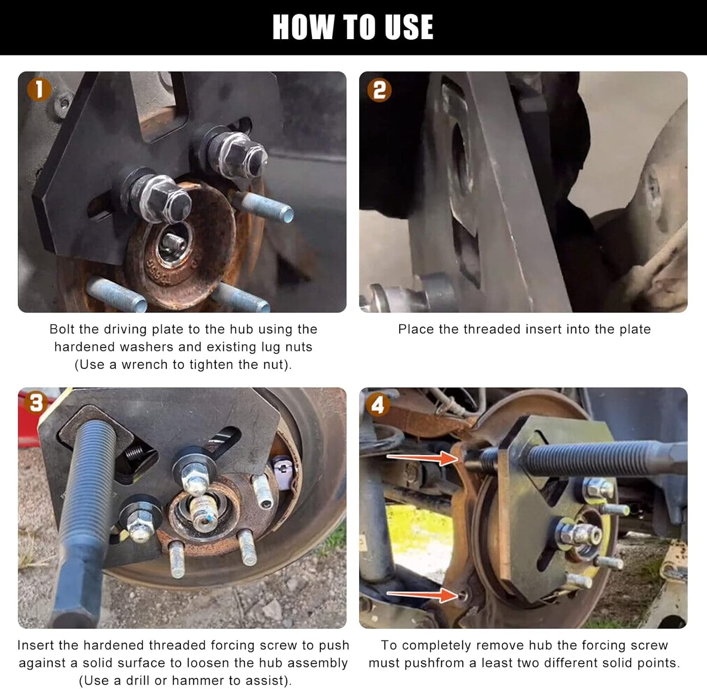 RULLINE 40100 Hub Removal Tool,Hub Bearing Removal Tool,Wheel Hub Remover Compatible with Most 5, 6, and 8 Hub Assemblies on Cars and Trucks