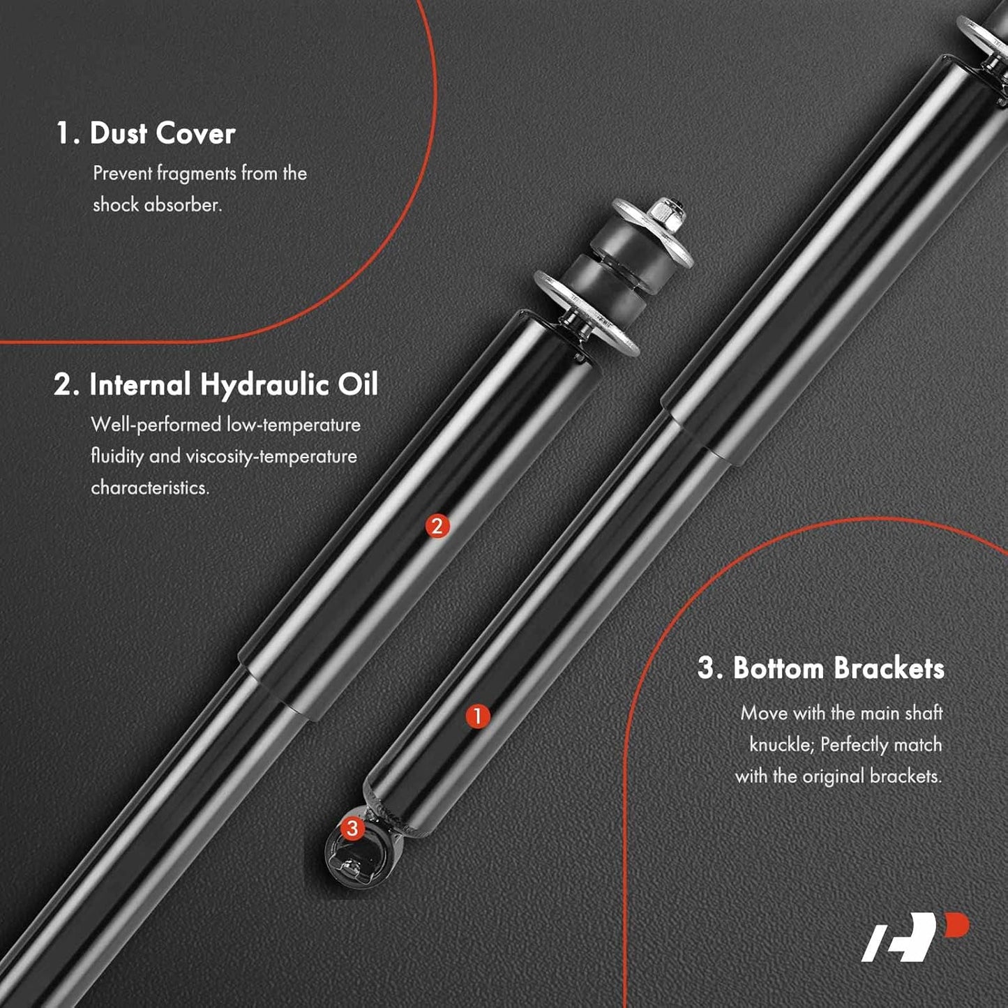A-Premium Front Shock Absorbers Compatible with Jeep Grand Cherokee 1999-2004, 2-PC Set