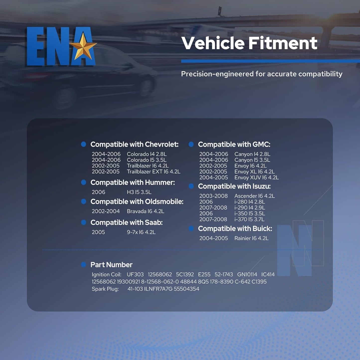 Set of 6 Ignition Coil Pack and Spark Plugs Iridium Compatible with 2002 2003 2004 2005 Chevy Trailblazer GMC Envoy Ascender Bravada Buick Rainier 9-7X 4.2L L6 Spark Plug Coils Replaces# UF303 41103