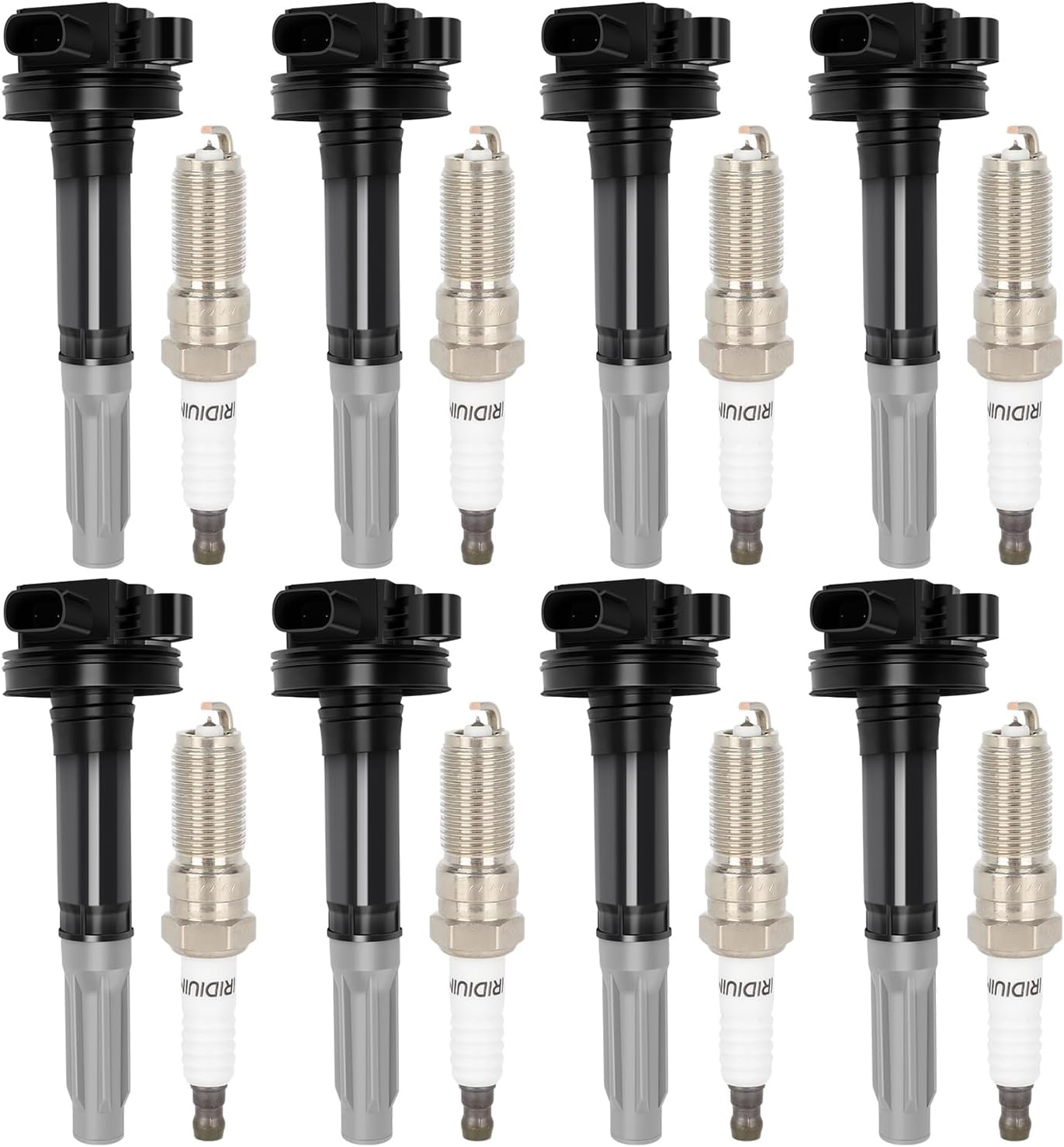 SCITOO ignition coils 4+Spark Plugs 4 4pcs Replacement for P-assat 1.8L 2001-2005,for J-etta 1.8L 2001 2002 2003 2004 2005,for A-udi A4 1.8L 2001-2007 Replace UF411 UF-437, UF-580, CO044