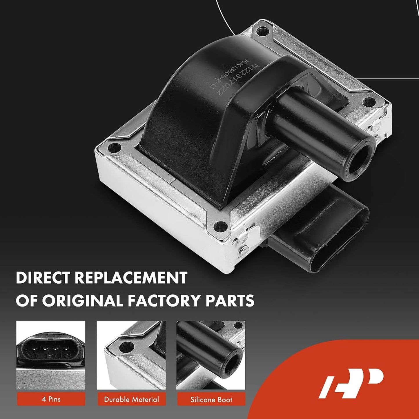 A-Premium 2x Ignition Coil Pack and 12x Iridium Spark Plugs Compatible with Jaguar XJ12 1994-1996, XJRS 1993, XJS 1994-1995, 6.0L