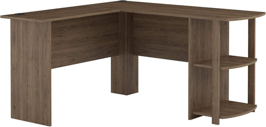 Ameriwood Home Dakota L-Desk with Bookshelves, Rustic Oak