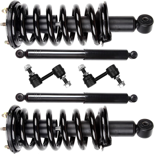 SCITOO Struts Shock suspension kit for 2004 2005 2006 2007 2008 2009 2010 2011 2012 2013 2014 2015 for Nissan Titan Front Strut Spring Assembly Rear shock absorber Stabilizer Bar Link 6 Pcs,171358