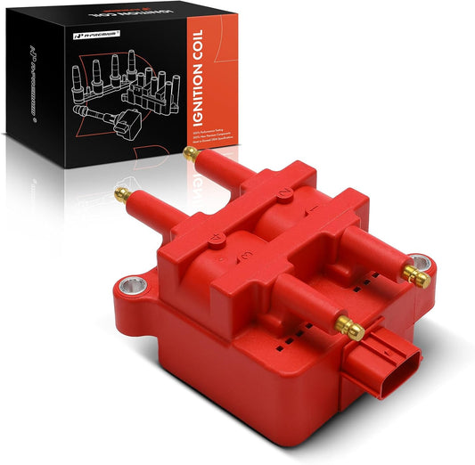 A-Premium (Red) Engine Ignition Coil Pack Compatible with Subaru Outback 2000-2005, Forester 1999-2004, Impreza 1999-2004, Legacy 1997-2005, Baja 2003-2006, 2.2L 2.5L, Replaces 22433AA41A