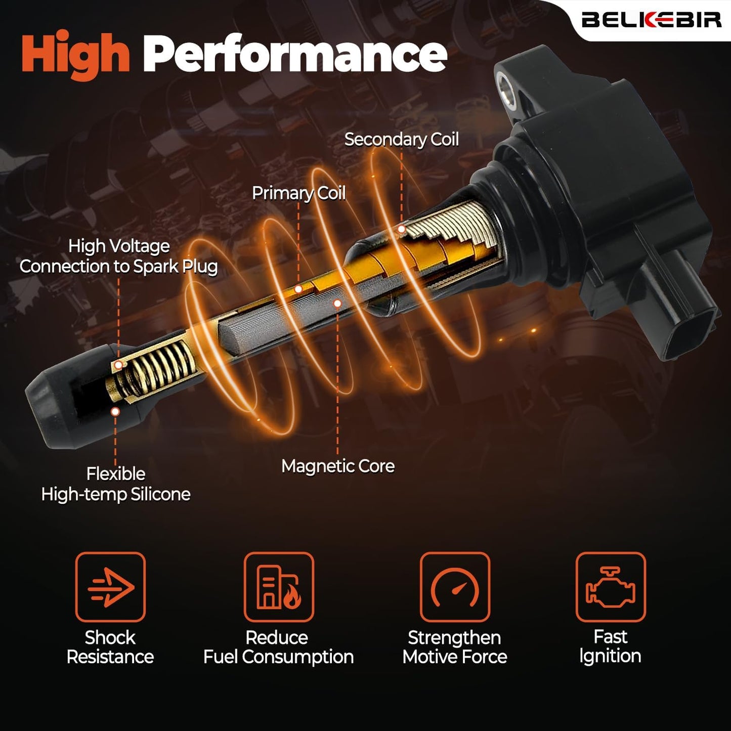 Set of 4 Ignition Coil Pack & Iridium Spark Plugs Compatible with 2005-2019 Nissan Altima Cube Rogue Sentra NP300 Versa NV200 Infiniti FX50 M56 Q70 QX60 QX70 1.6L 1.8L 2.0L 2.5L L4 Replace UF549 C1696