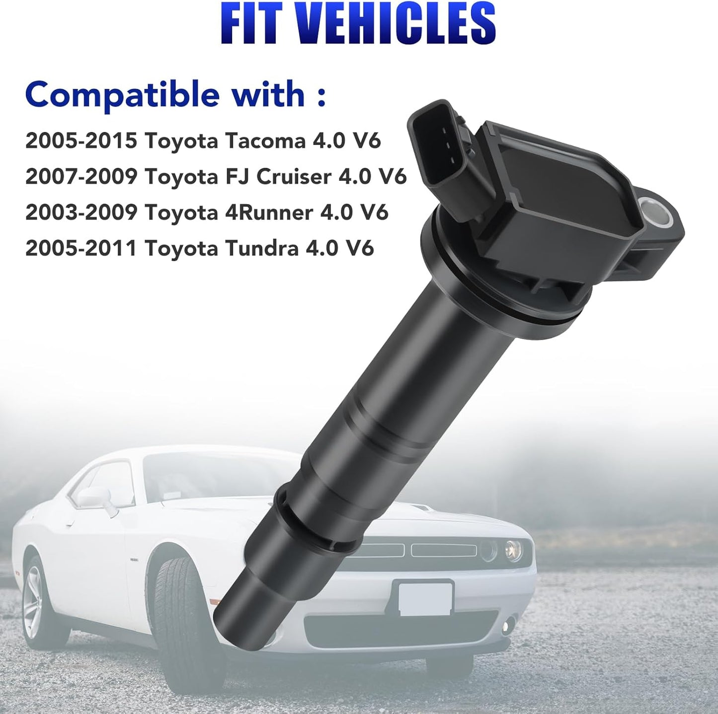 Set of 6 Ignition Coil Pack and Spark Plugs Fits for 4.0 V6 2005-2015 Toyota Tacoma, 2007-2009 Toyota FJ Cruiser, 2003-2009 Toyota 4Runner, 2005-2011 Toyota Tundra Coil Packs Spark Plugs UF495 5C1419