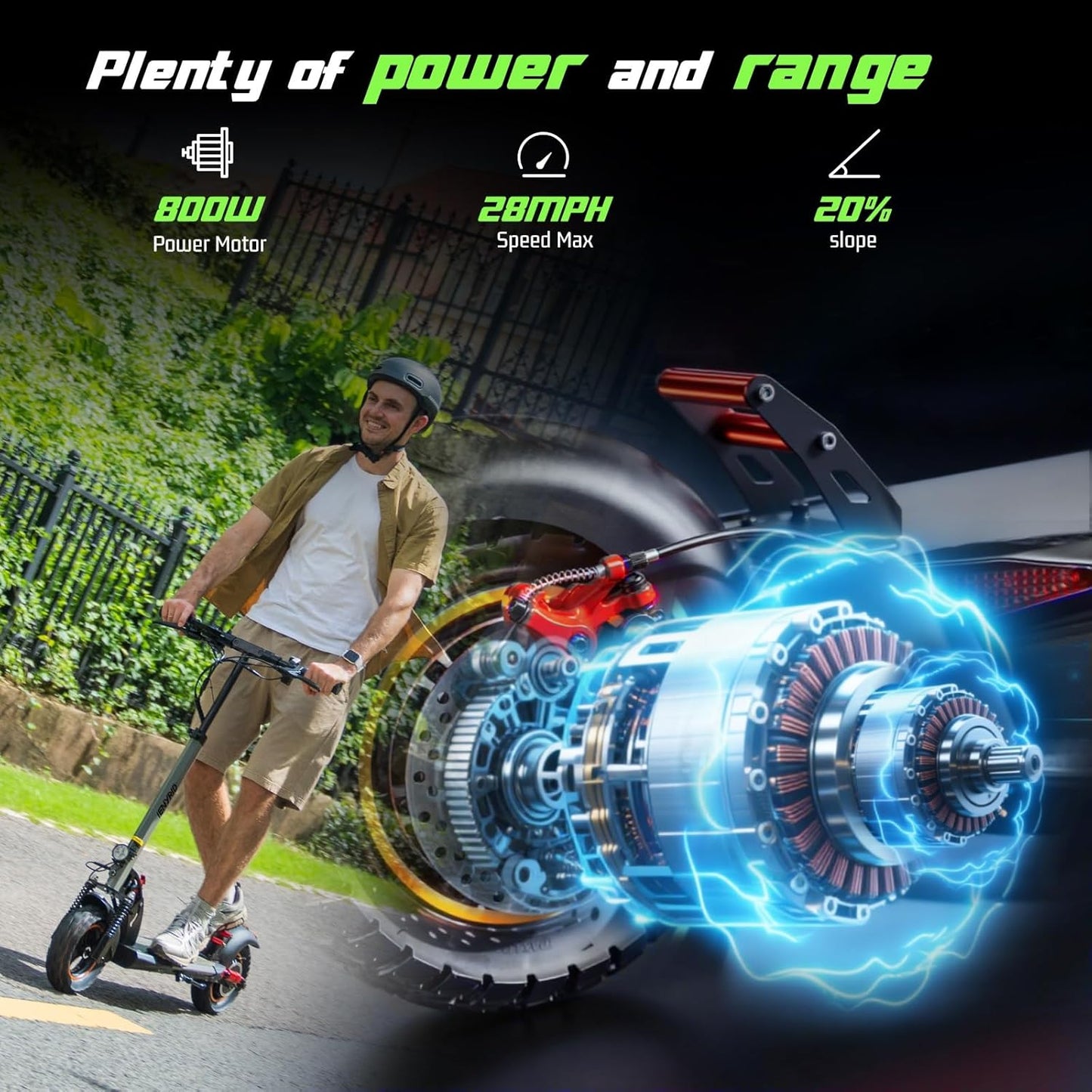 A1 Electric Scooter for Adults,800W High Motor Up to 28MPH&22-25Miles Long Range Commuting Electric Scooter,10" All-Terrain Tires,Dual Braking Folding EScooter LED Display.
