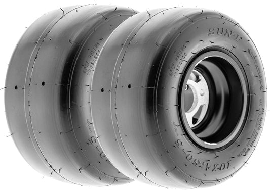 SunF 10x4.5.00-5 Go Kart Tire 10x4.5.00x5 Race 4 PR K001 - PAIR of 2