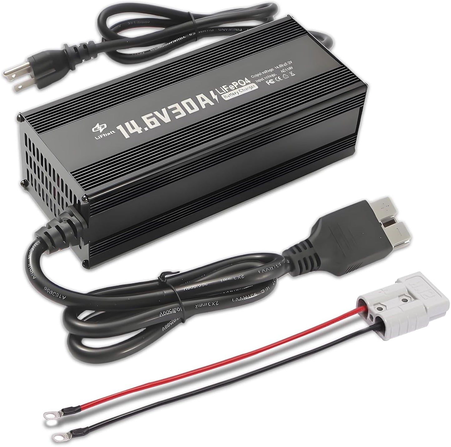 24V 20A LiFePO4 Battery Charger 29.2V Lithium Battery Smart Charger with Anderson Connector and Anderson to M8 Adapter Cable,for Lithium LiFePO4 Deep Cycle Rechargeable Batteries of Car Truck Boat RV