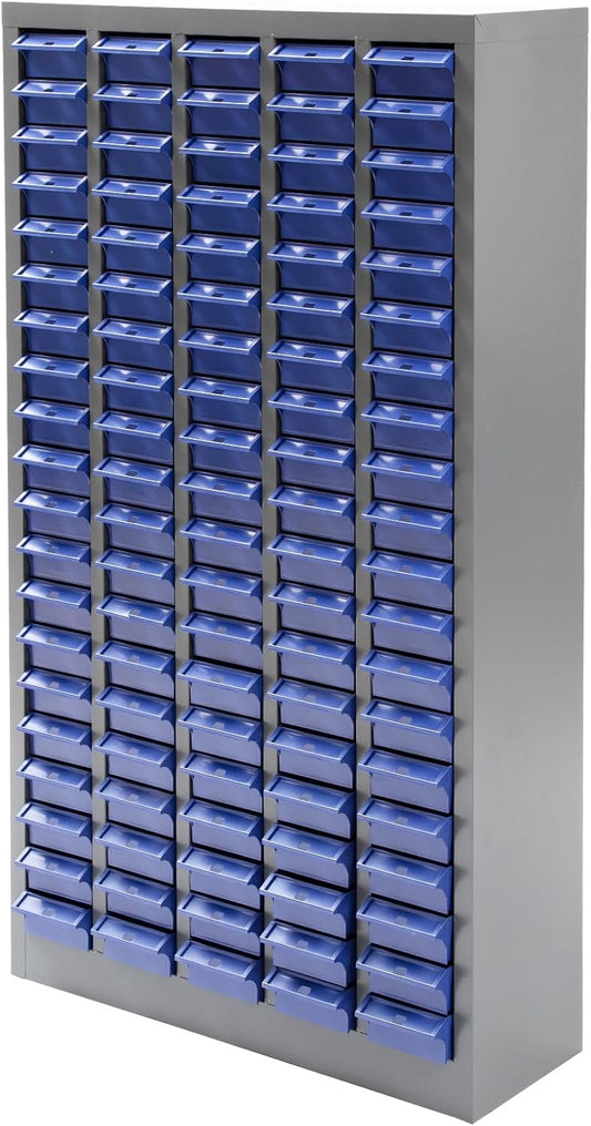 biosp 100 Drawers Bolt and Nut Tool Storage Cabinet Parts Cabinet Hardware Organization Shelves Bolts Bin Tool with ABS Material Drawer Label Stickers for Tool Hardware Storage, Grey