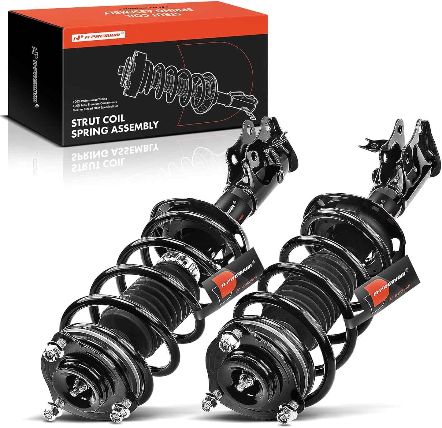 A-Premium Front Complete Shock Strut & Coil Spring Assembly Compatible with Honda Civic 2006-2011, L4 1.8L, Coupe, 2-PC Set