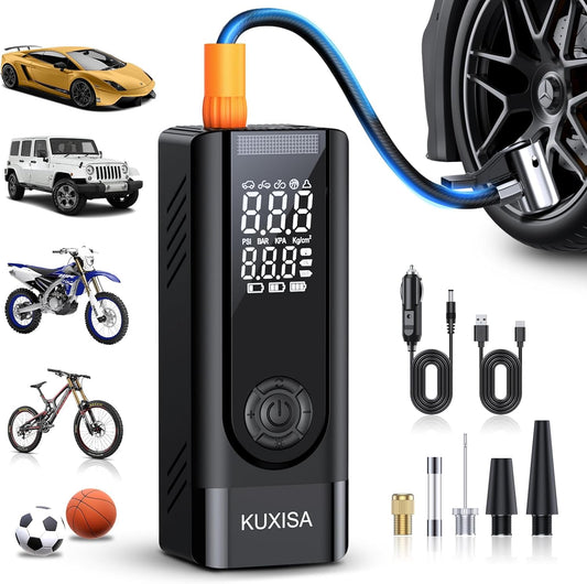 Tire Inflator Portable Air Compressor,180PSI & 3X Faster Air Pump for Car Tires with Digital Pressure Gauge, 25000mAh Air Compressor for Car, Motorcycle, Bicycle, Ball and More