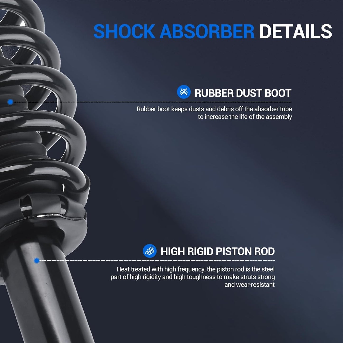 Autoround Front Pair 172281 Complete Struts Coil Spring Assembly Compatible with Hyundai Sonata/Azera 2006 2007 2008 2009 2010 Driver and Passenger Side