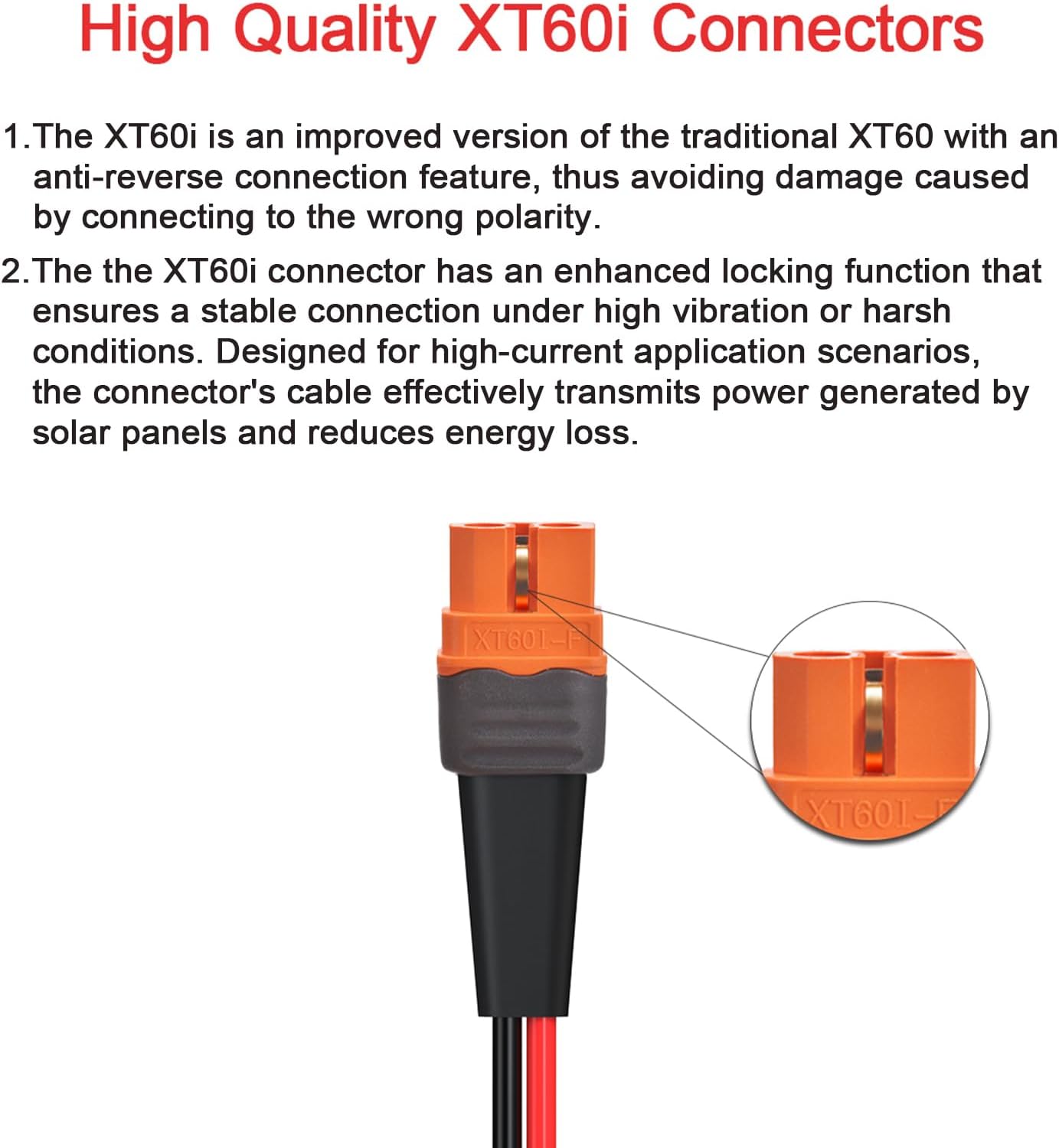 10AWG 25FT Solar to XT60i Cable 2 10 25 35 50 75 100FT Solar Connector to XT60i Adapter Cable for Portable Power Station (25FT)