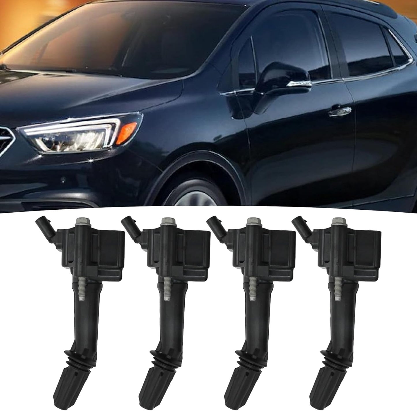 Set of 4 UF802 Ignition Coil Pack Replacement for Chevy Equinox/Malibu/Cruze/Volt 2016-2019, Buick Encore, GMC Terrain 1.4L 1.5L 1.6L | Replaces 12635672 12670053 5C2095 (Black)