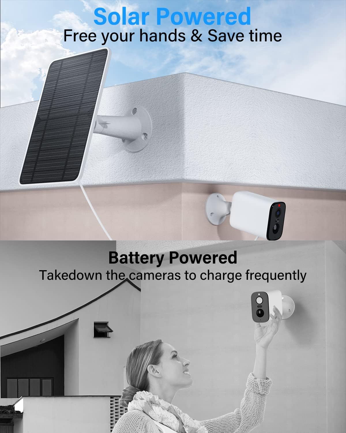 Upgraded Solar Panel Charging Compatible with Pro 5S, Arlo Pro 4, Pro 3, Pro 3 Floodlight, Ultra 2, Ultra, 4W Solar Panel with 9.8ft Charging Cable, IP65 Waterproof, Includes Secure Wall Mount, 3 Pack