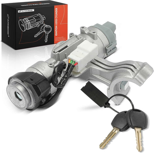 A-Premium Ignition Lock Cylinder with 2 keys Compatible with Kia Vehicles - Rio, 2007-2008, Automatic Transmission