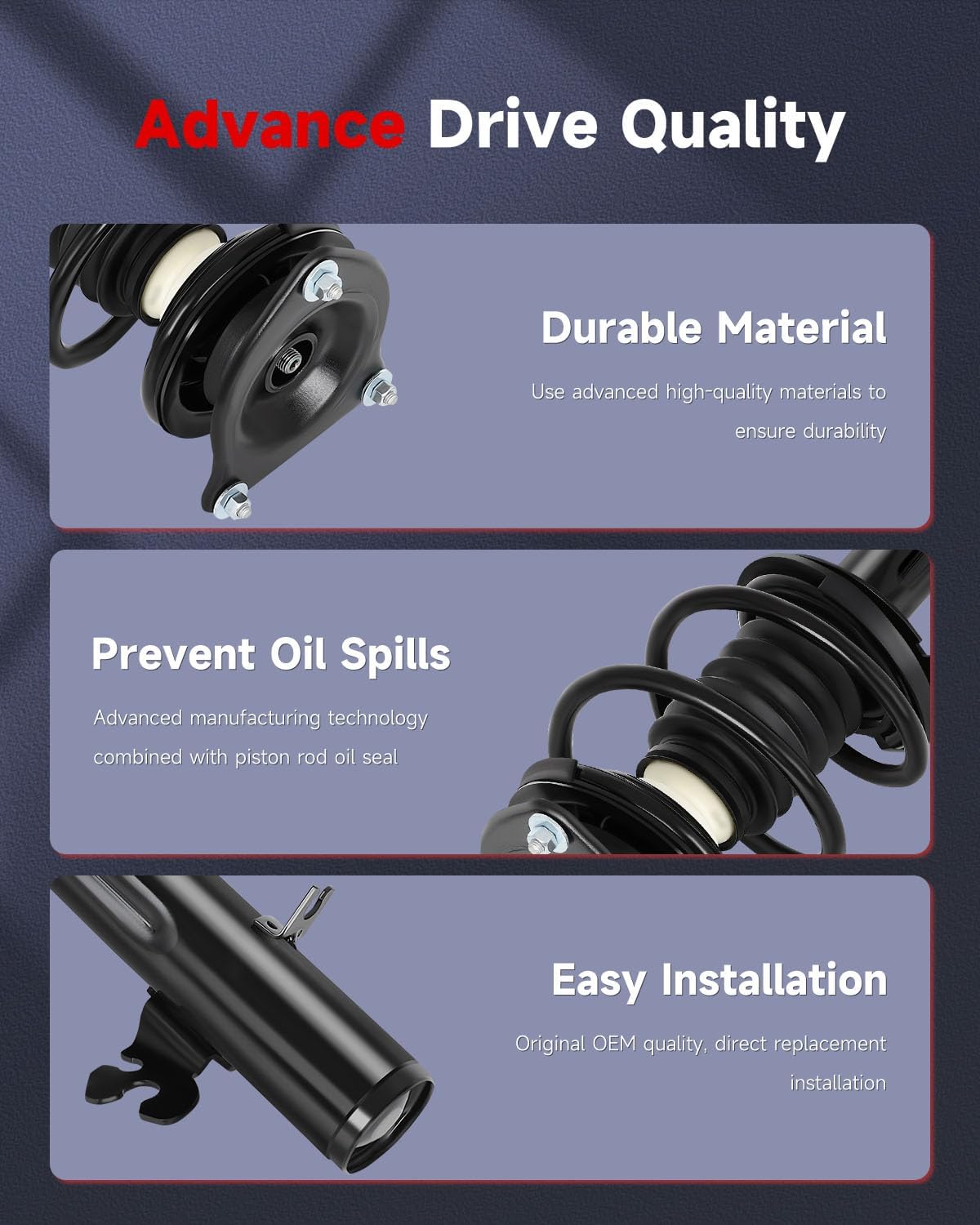 cciyu Front Complete Struts shock and Struts Fits for 2002 2003 2004 2005 2006 for for Mini Cooper 172266 172265 Quick Struts Assembly -2PCS