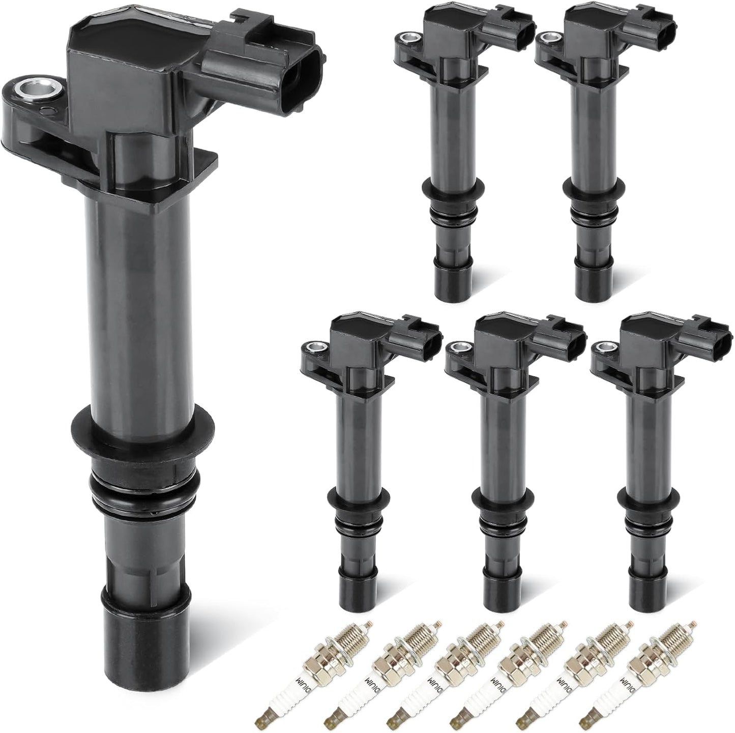 Set of 6 Ignition Coil Pack 3.7L 4.7L Compatible with Dodge Dakota Durango Ram 1500 Nitro, Jeep Commander Grand Cherokee Liberty, Chrysler Aspen, Mitsubishi Raider Replace 5C1114 C1231 UF-270