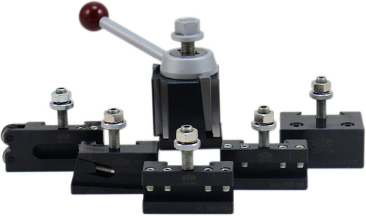 Shars AXA Wedge Type Quick Change Tool Post 6 PCS Set for 6" - 12" Lathe Swing 202-9474C M