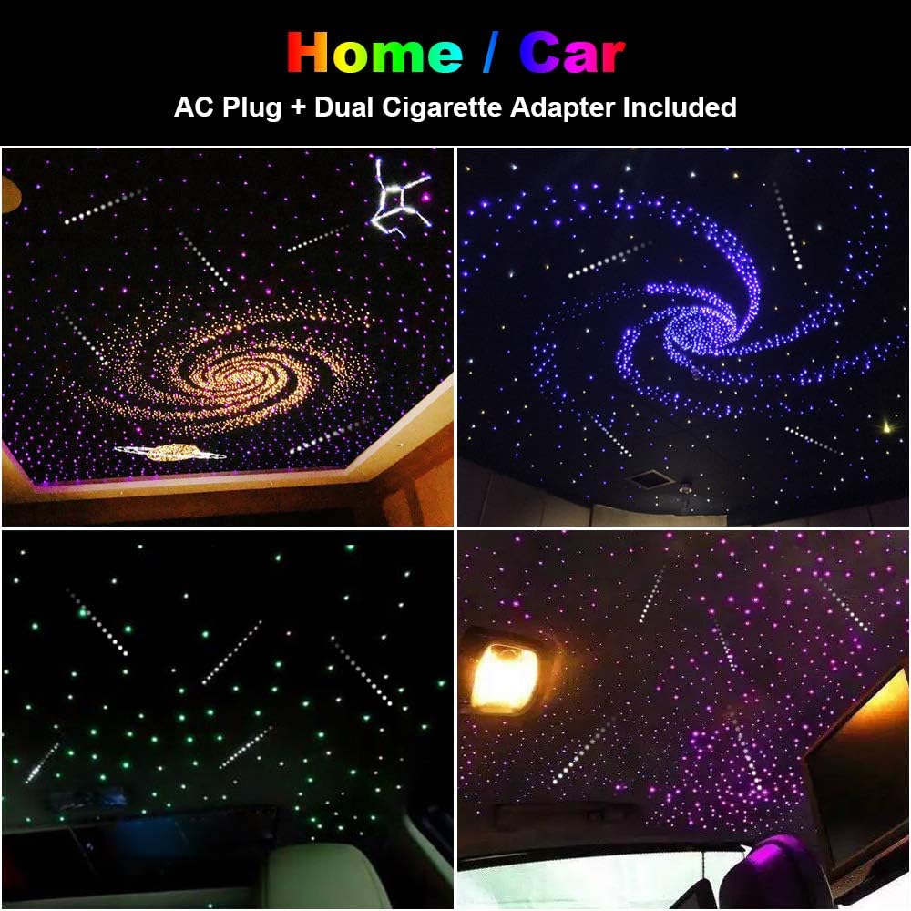 CHINLY Starlight Headliner Kit, Meteor Twinkle 550pcs 0.03in 13.1ft 16w Star Lights for Car Bluetooth RGBW LED Fiber Optic APP/Remote Headliner Light Kit+Shooting Stars Light kit for Car/Home Theater