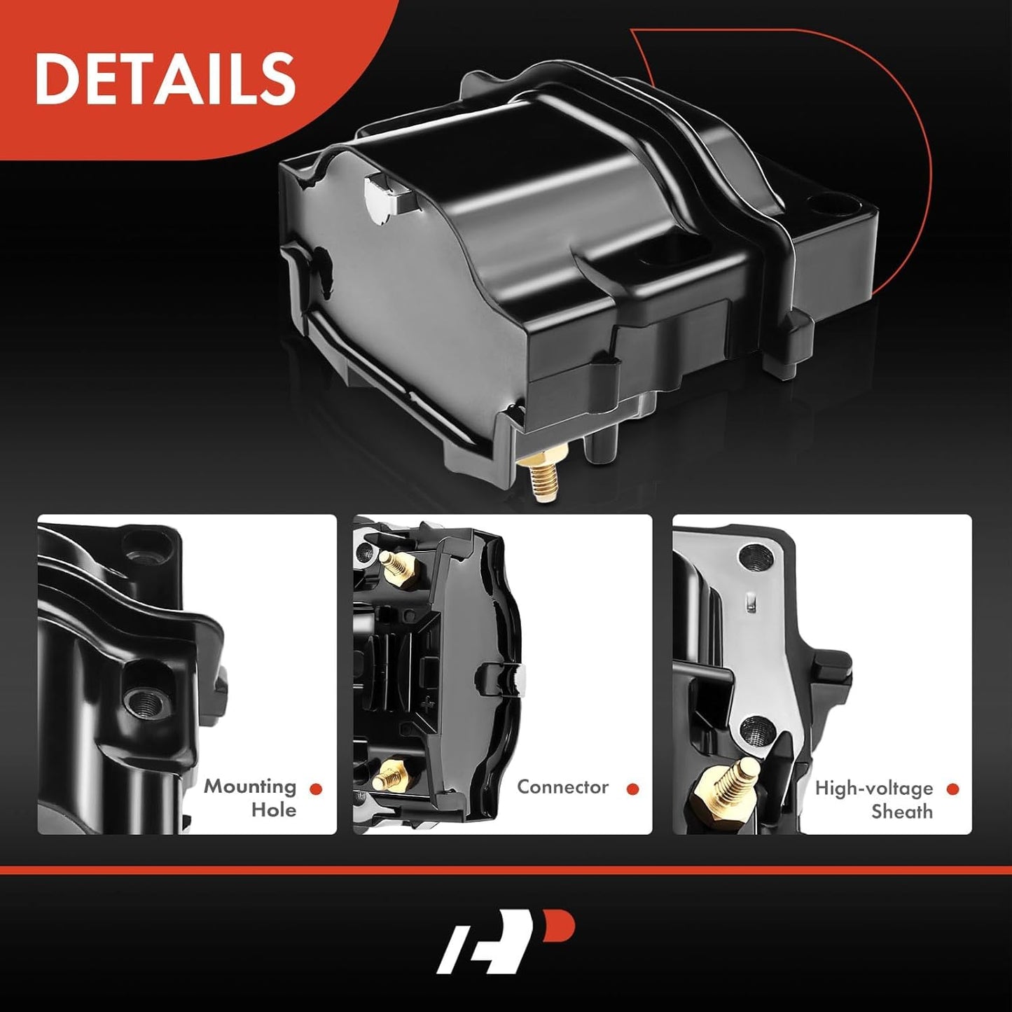 A-Premium 1 Ignition Coils with 4 Wire Compatible with Toyota Tacoma 1995-1996 2.4L 2.7L, Tacoma 1997 2.4L, 4Runner 1996 2.7L, T100 1994-1997 2.7L