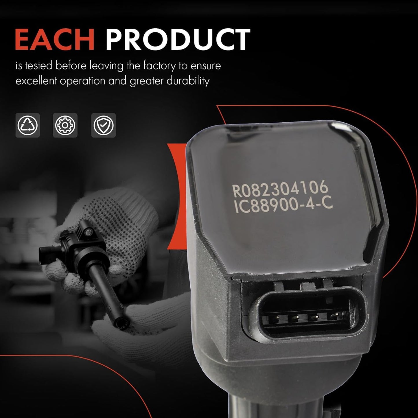 A-Premium Engine Ignition Coil Pack Compatible with Hyundai Elantra Sonata 2020-2022, Santa Fe 2021-2022, Tucson 2022, Kona 2021-2022, Kona N 2022, 1.6L 2.0L, 4-PC Set