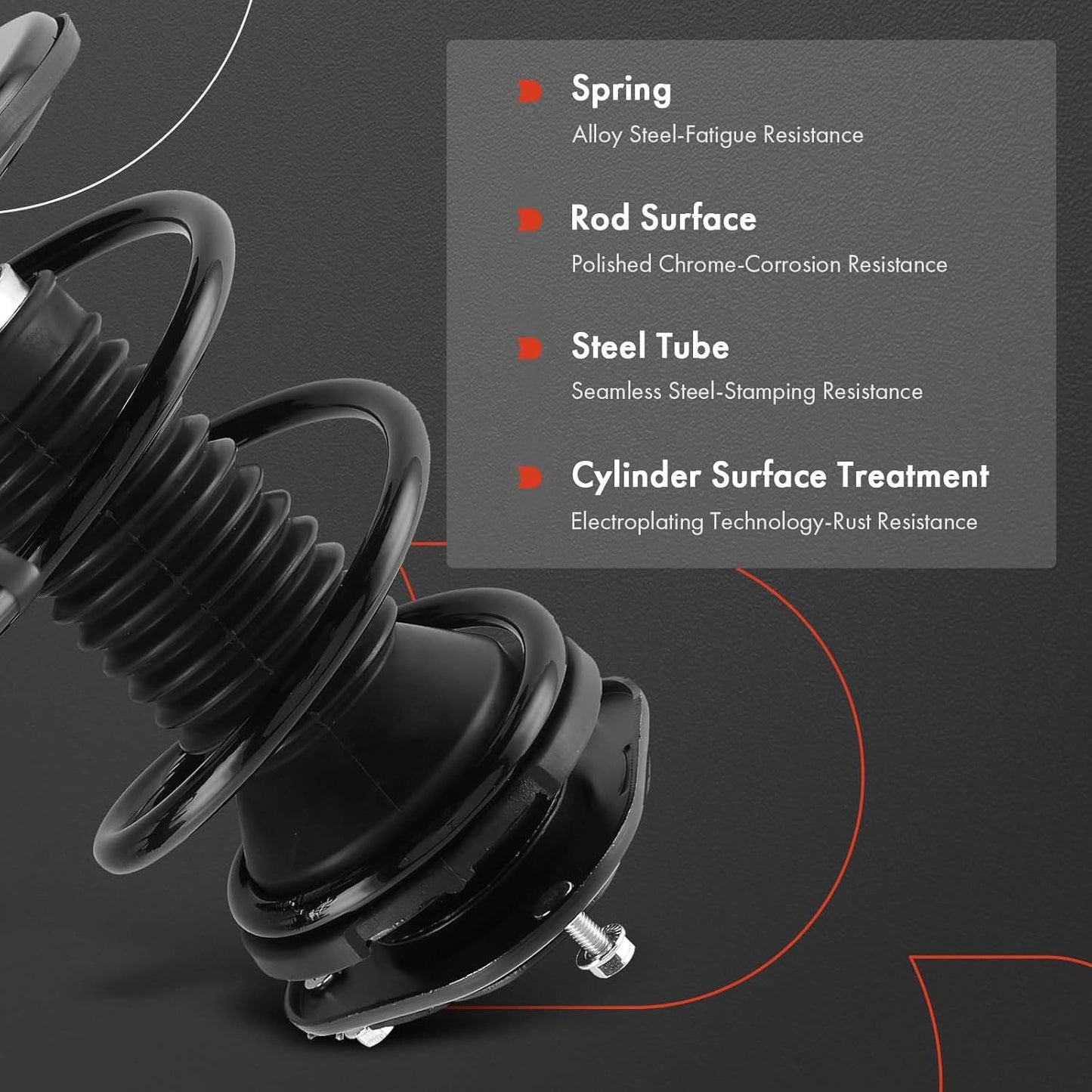 A-Premium Front Complete Strut w/Coil Spring Assembly Shock Absorber Compatible with Toyota Corolla 2003-2008