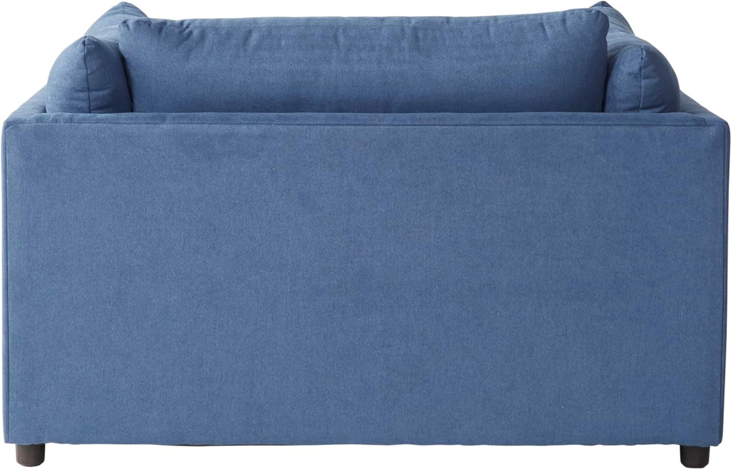 Roundhill Furniture Enda Oversized Living Room Pillow Back Cuddler Arm Chair with Ottoman, Image Navy