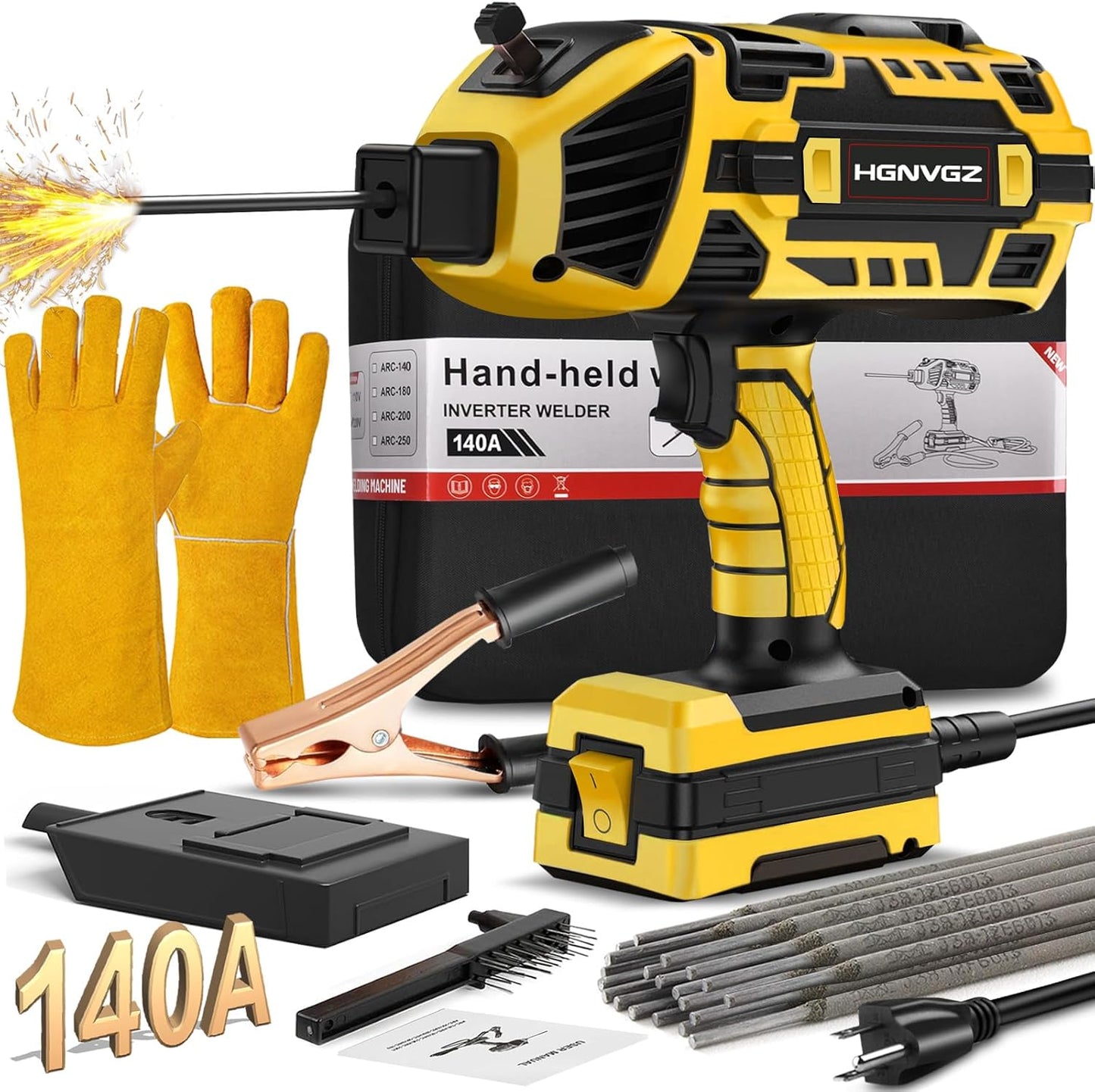 Welding Machine Handheld,20-120A 110V Portable Stick Welder 20pcs Rods,IGBT Hand Held Welder Machine withHot Start Arc Force Anti-stick ARC Welder Gun,6 Variable Current Adjustment (Grayish black)
