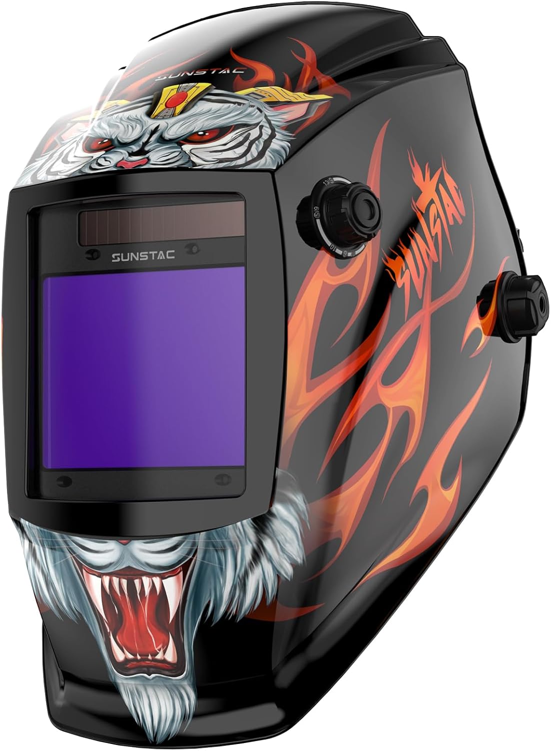 Welding Helmet with Auto Darkening Large Viewing Screen 3.94"X3.27" True Color Solar Power, 4 Arc Sensor Wide Shade 4/5-9/9-13 for STICK/MIG/TIG/CUT