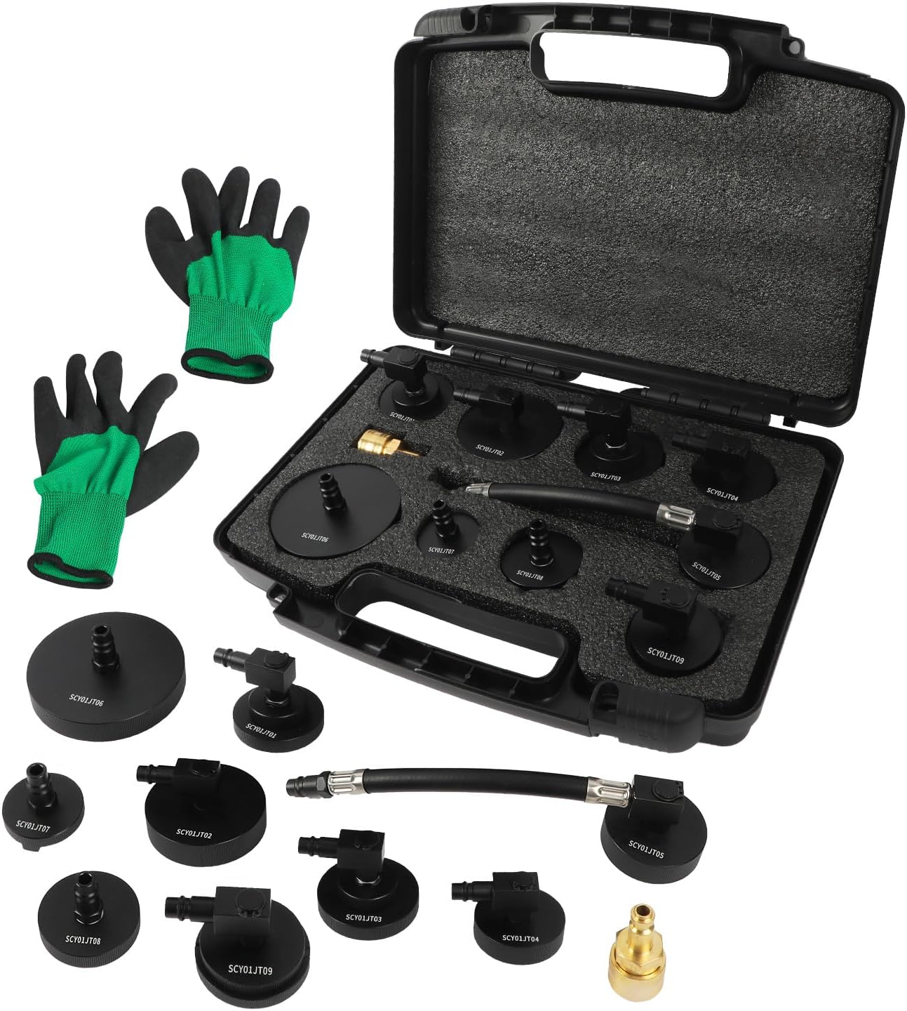 3L Manual Brake Bleeder Fluid Pump, One Person Brake Fluid Extractor with 1L Extractor Bottle&5 Master Cylinder Adapters Compatible with Toyota, Lexus, BMW,Chrysler, Dodge, Jeep, Nissan, Ford ,GM etc