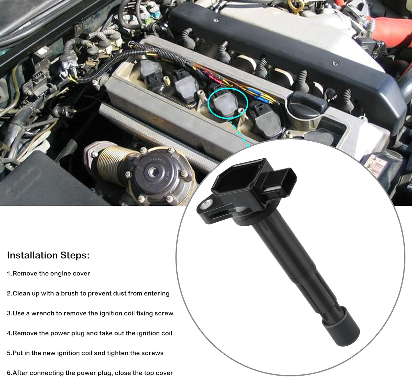 Set of 4 Ignition Coil Pack Fits for 2004 2005 2006 2007 2008 Acura TSX 2.4 L4, 2007-2012 Acura RDX 2.3 L4 Coil Packs Replaces# UF417