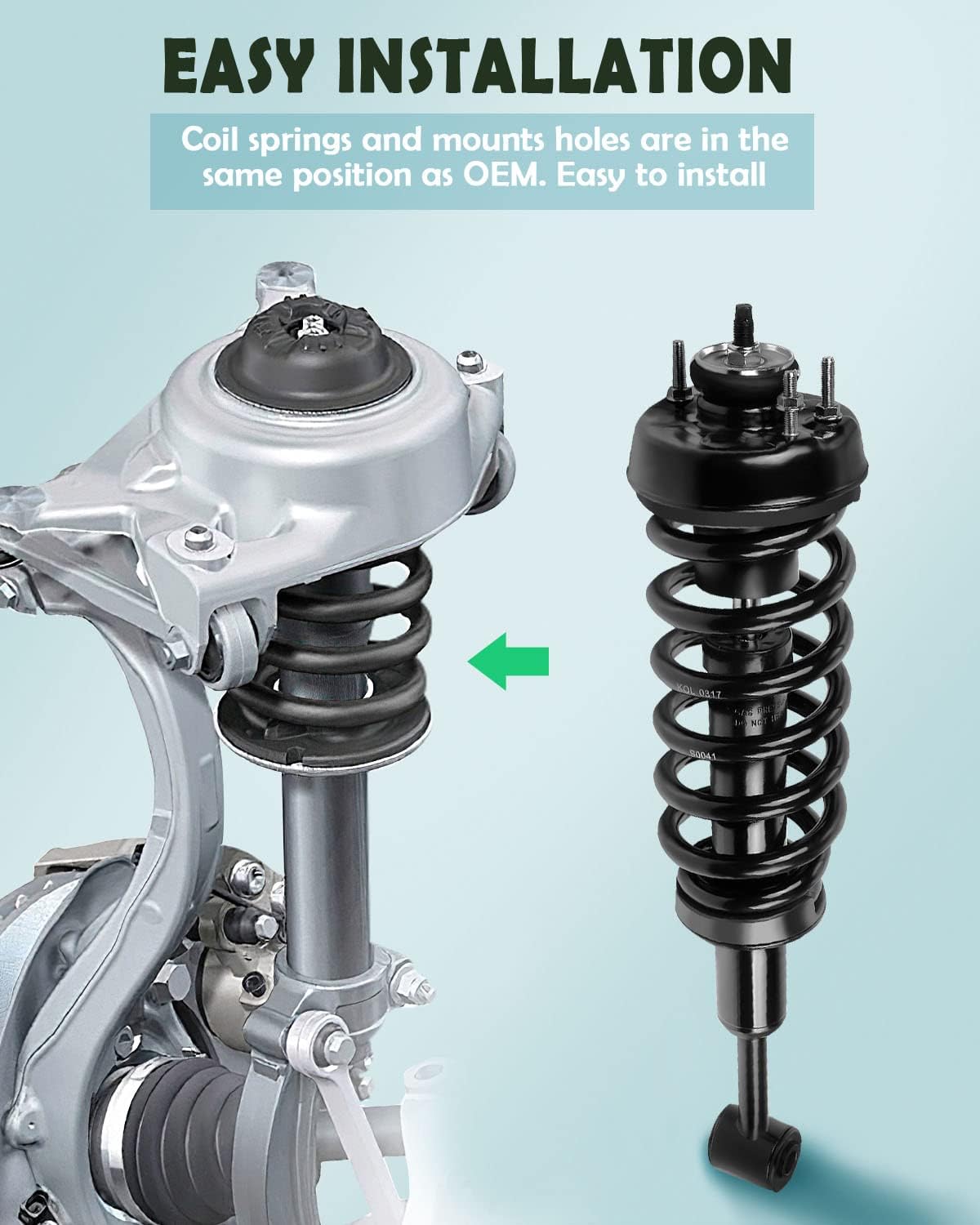 SCITOO Complete Strut shock Coil Spring Assembly kit fit 2006 2007 2008 2009 2010 for Ford Explorer,2006 2007 2008 2009 2010 for Mercury Mountaineer (Front Rear Pair)