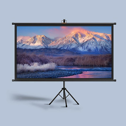 4:3/16:9 HD Projector Screen with Stand, Outdoor Indoor Foldable Projection Movie Screen, Wrinkle-Free Design Projection Screen for Home Theater Presentation Conference (100inch 16:9