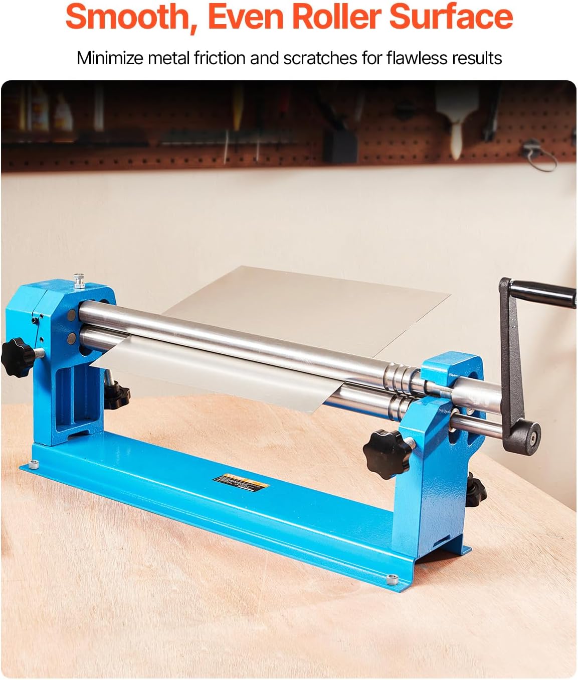 VEVOR Slip Roll Machine, 24-Inch Forming Width, 16 Gauge Capacity, Sheet Metal Slip Roller with 2 Detachable Rollers, Bending Round Machine, for Aluminum Alloy Sheet Low Carbon Steel Copper Sheet