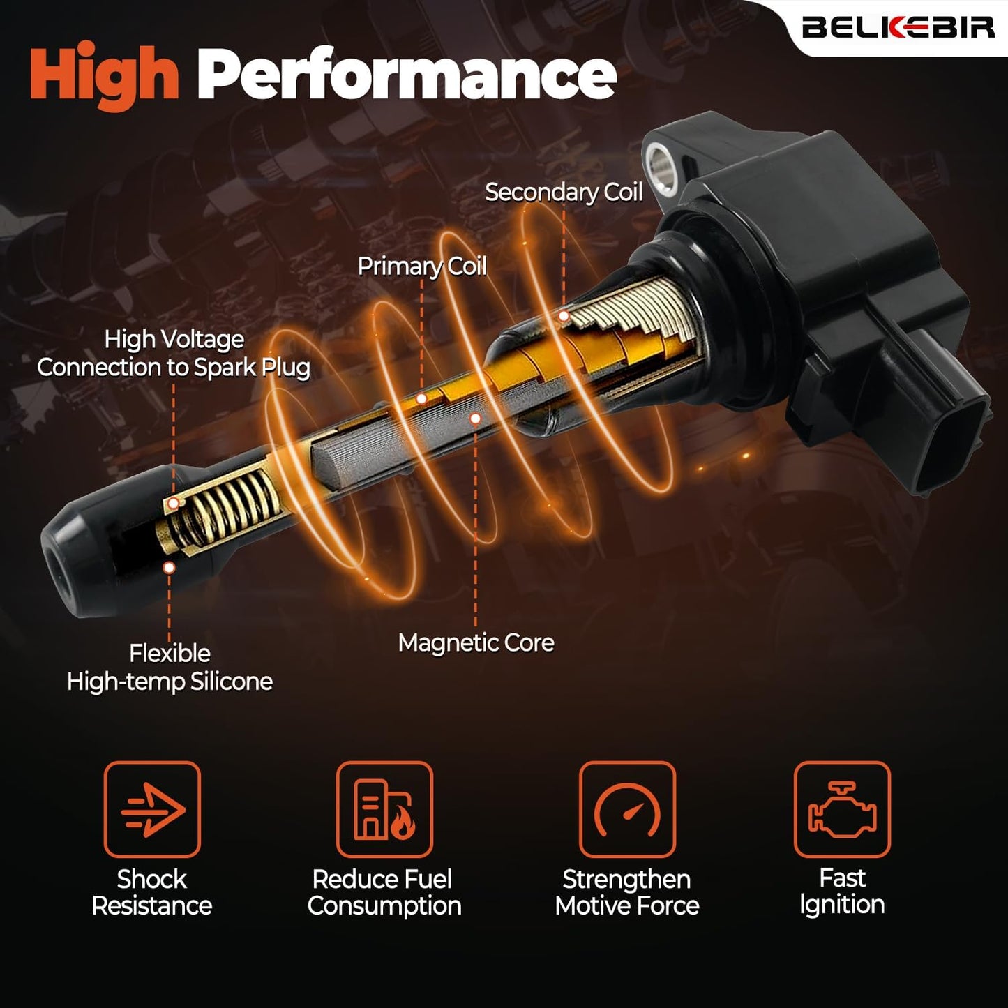 Set of 6 Ignition Coil Pack & Iridium Spark Plugs Compatible with 2007-2020 Nissan Altima Maxima Murano Pathfinder Quest 350Z Infiniti Q50 Q70 QX60 EX35 FX35 G25 G35 JX35 M35 M35h V6 3.5 Replace UF550