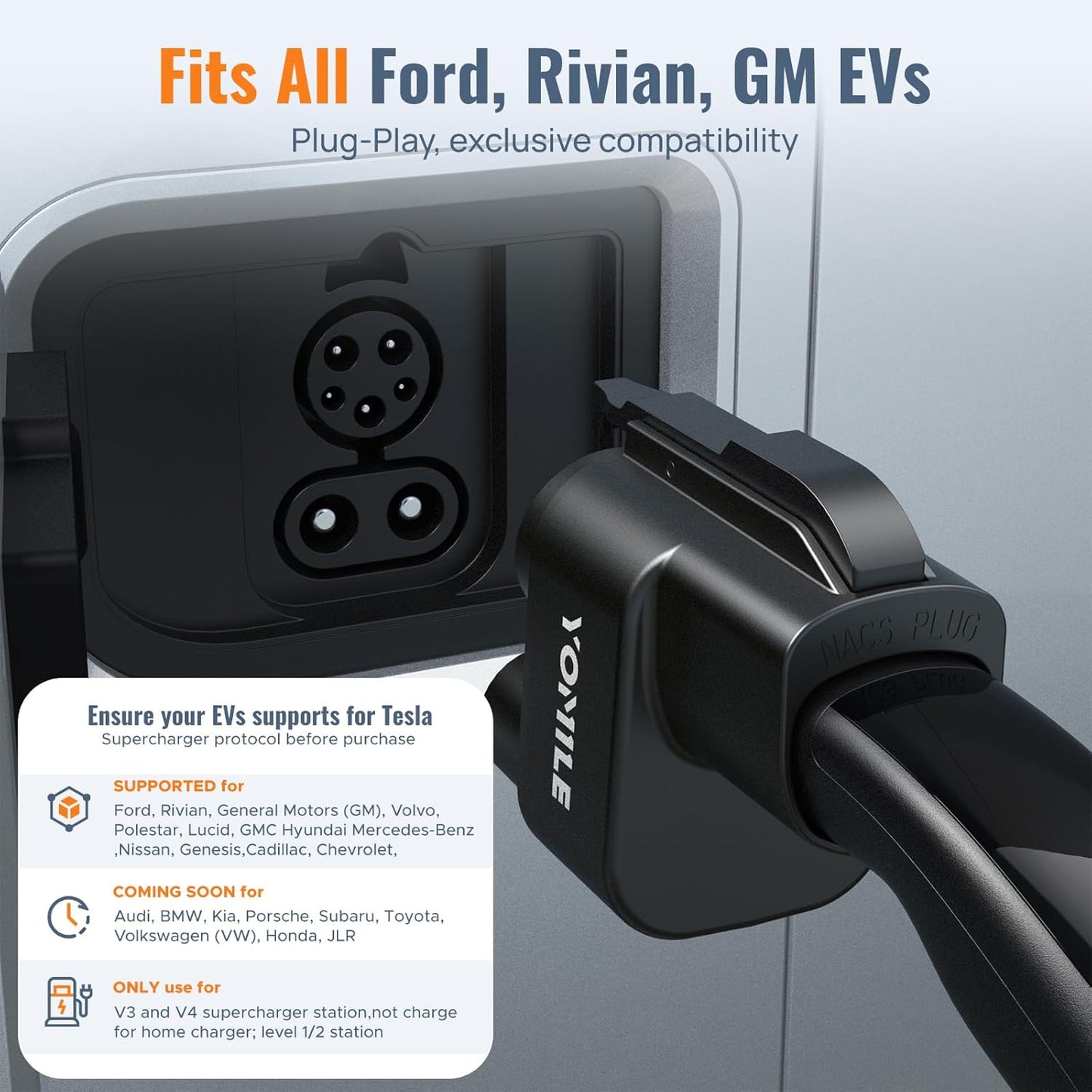 2025 Upgraded for Tesla Supercharger to CCS1 Charger Adapter [Max 500A 1000V] Fast Charge NACS to CCS Electric Vehicle Charging Adapter Compatible with Tesla Supercharger, Fits for Rivian,Ford,GM EVs