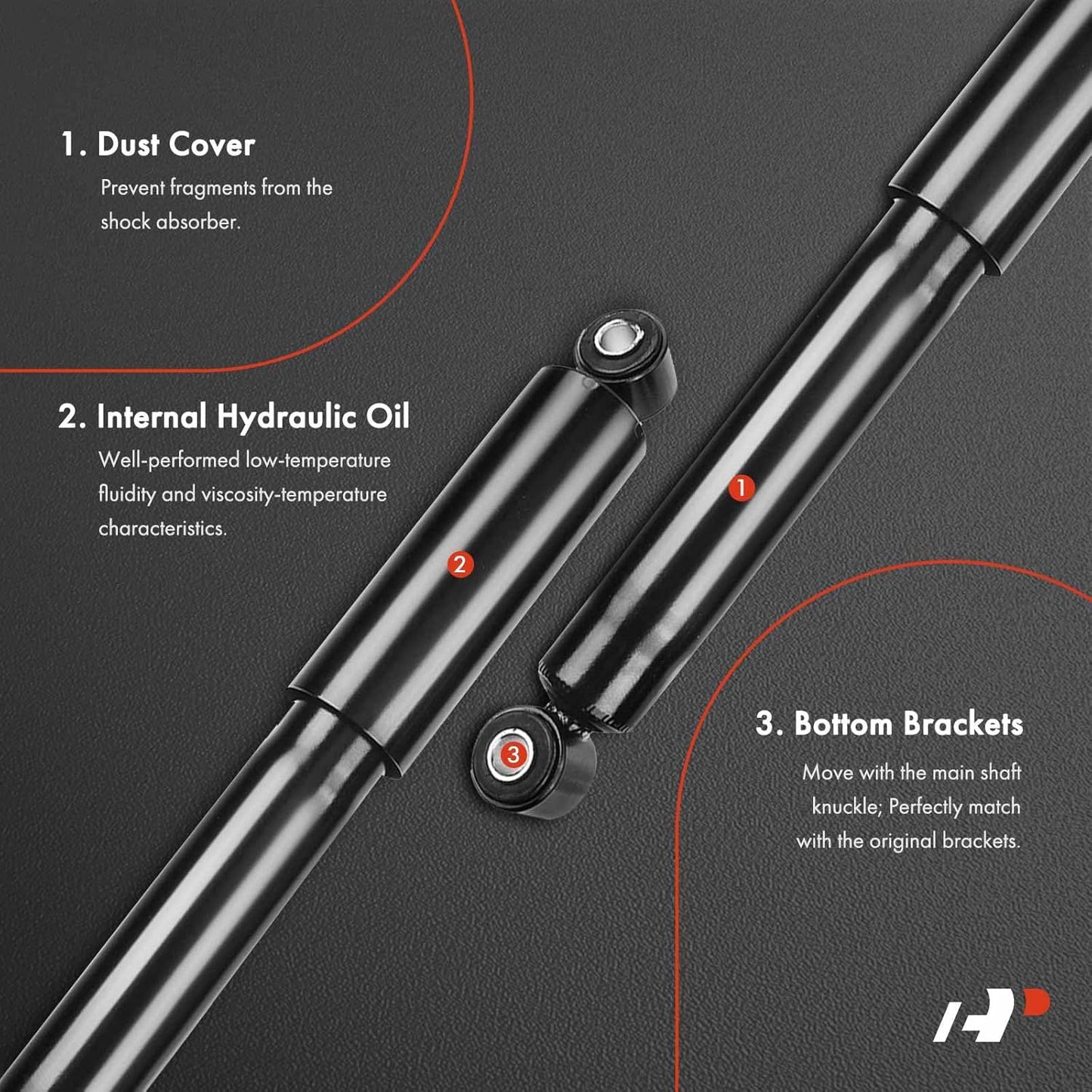 A-Premium Rear Shock Absorber Compatible with Ram ProMaster 2500, ProMaster 3500, 2014-2024, 2-PC Set