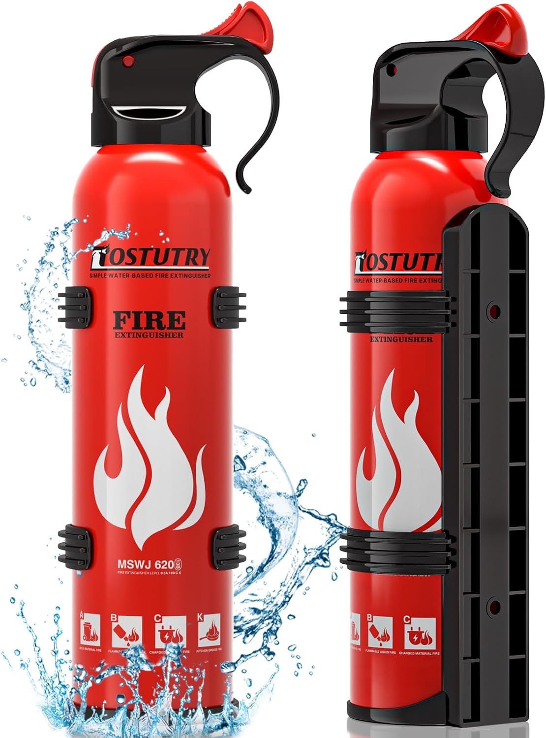 Upgraded 8-IN-1 Fire Extinguisher for Home Vehicle Car Kitchen Boat, Small Fire Extinguishers Spray with Mount for Class A B C K Fire, Portable Easy Clean (6 Pack)