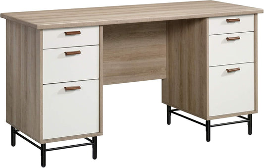 Sauder Anda Norr Executive Desk, Sky Oak Finish