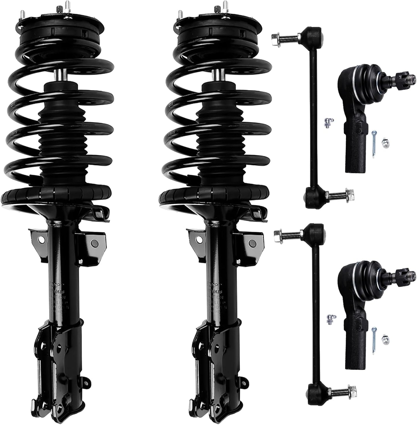 SCITOO Struts Shock suspension kit for 2005 2006 2007 2008 2009 2010 For Ford Mustang Front Complete Struts Assembly Stabilizer Bar Link Tie Rod End 6 Pcs,172138 ES80805 K80899